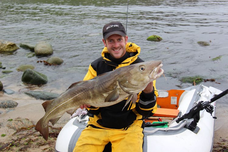 Andy Loble with a qualitty Shetland Isles cod