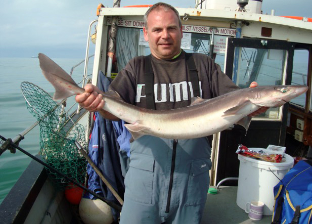 Steve Wallings shows off his cracking 14lb spurdog