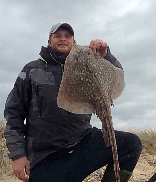 Matt Clark with one of his rays off St Osyth beaches