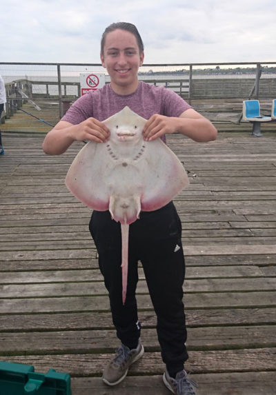 Young Joshua Buist with his Walton Pier ray