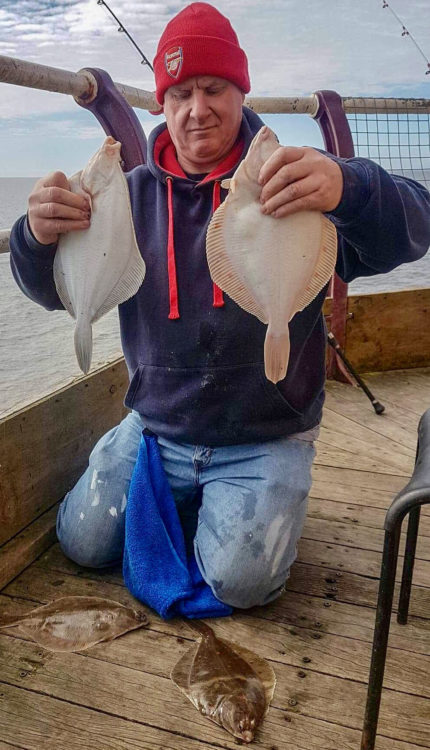 Gary Granada with his catch of plaice