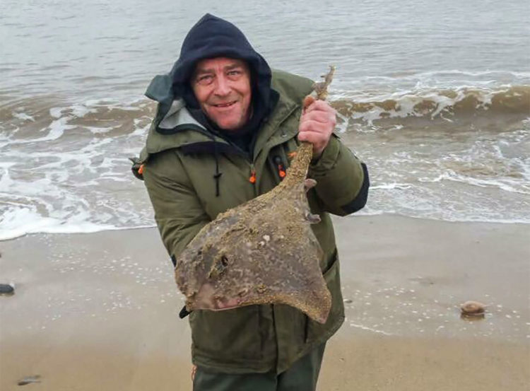 Ray Barrett with his thornback ray
