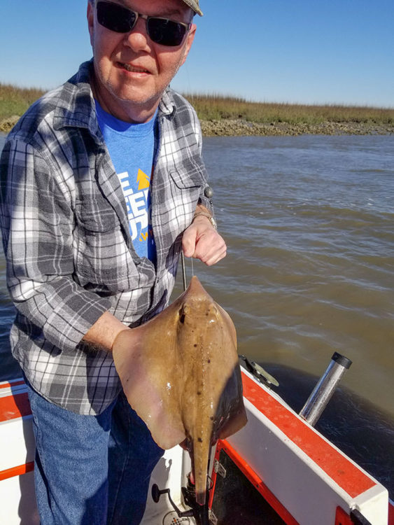 Dana with his bucket list stingray