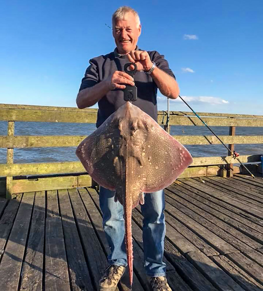Richard Burt with his 14lb thornback ray from Walton Pier