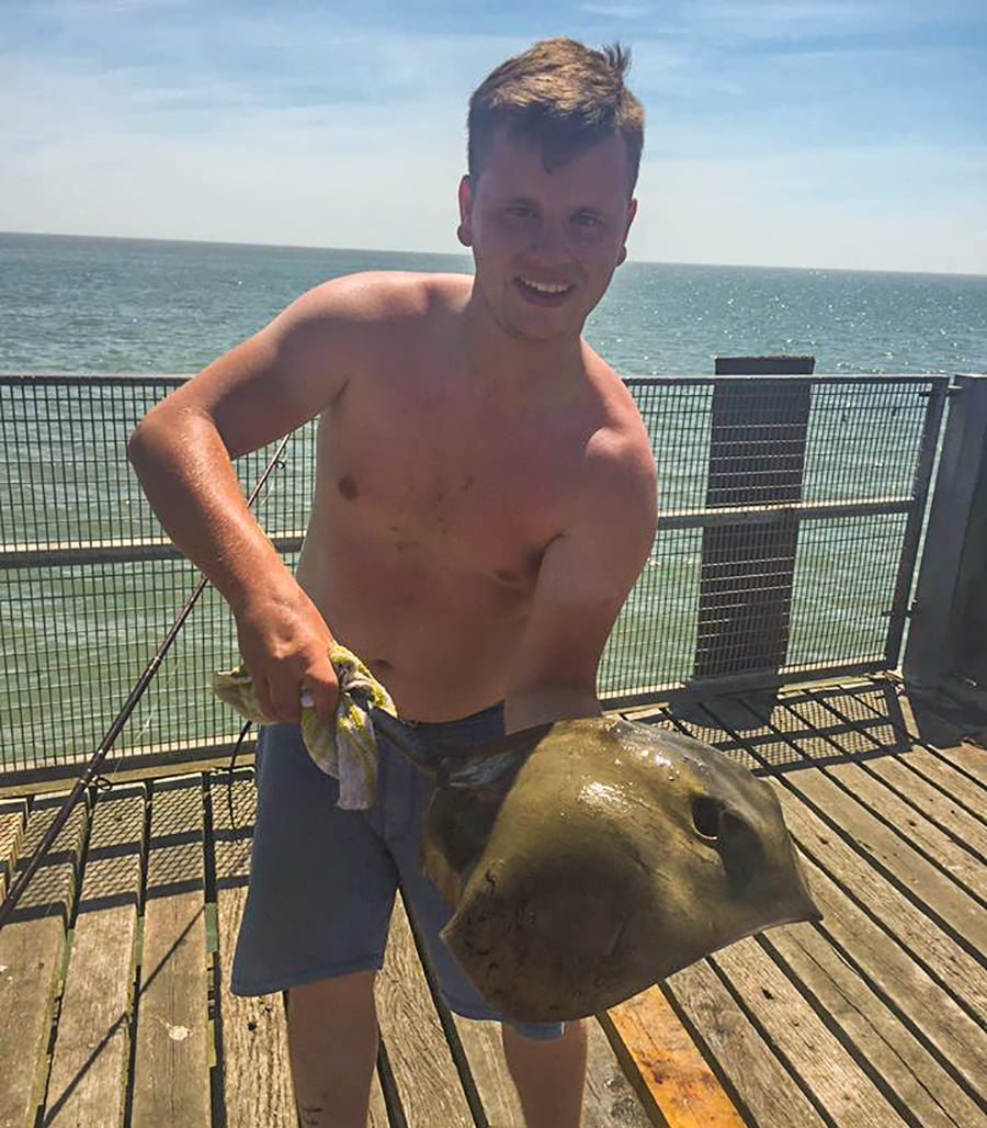 Lee Grego with his stingray 
