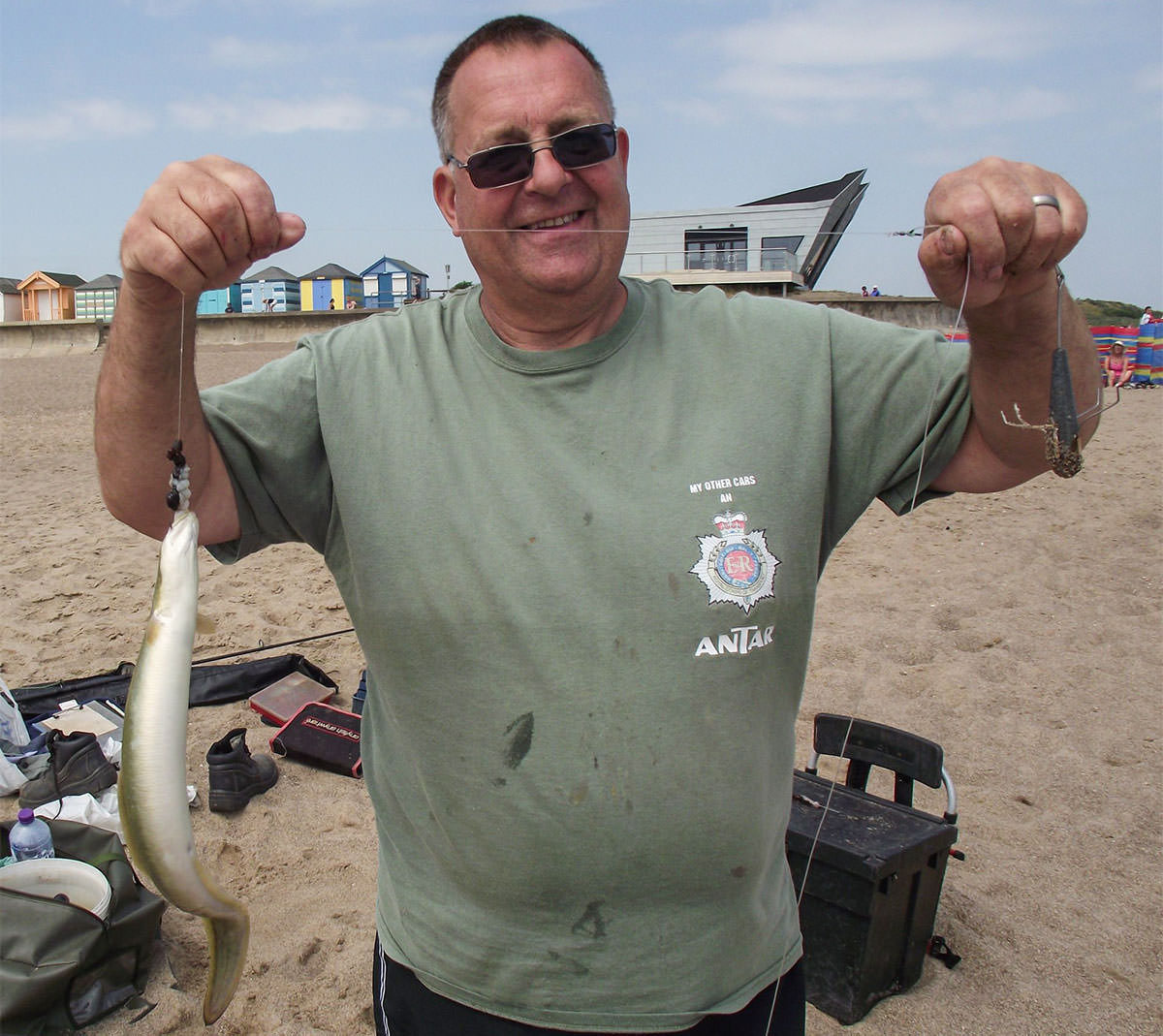 My mucker Russ Taylor, with his 53cm silver eel