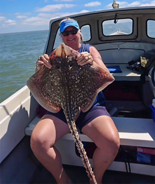 Sandie Davis with her ray