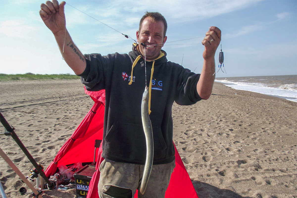 Gary Collins with his eel
