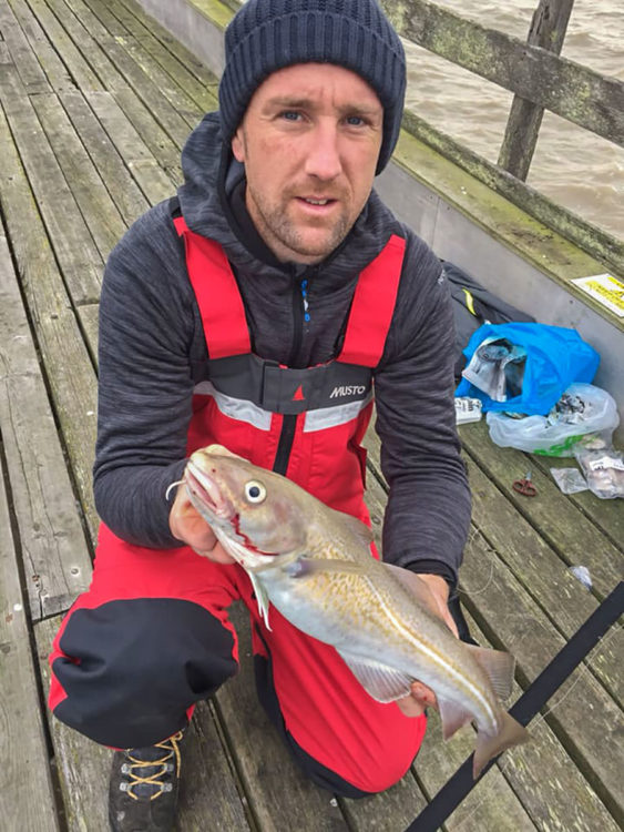 Local angler Daniel Tulip with a fresh run codling