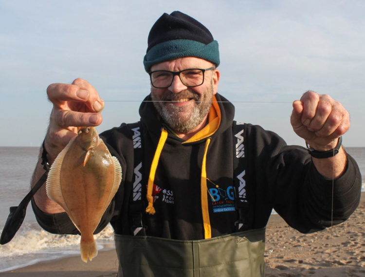 Equal third placed Mark Lawson with a fin perfect dab