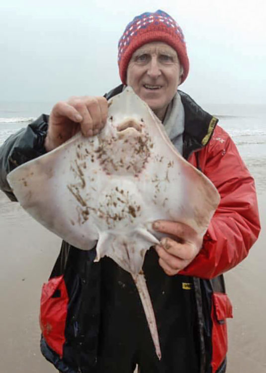 Kenneth Forest with one of his thornback rays
