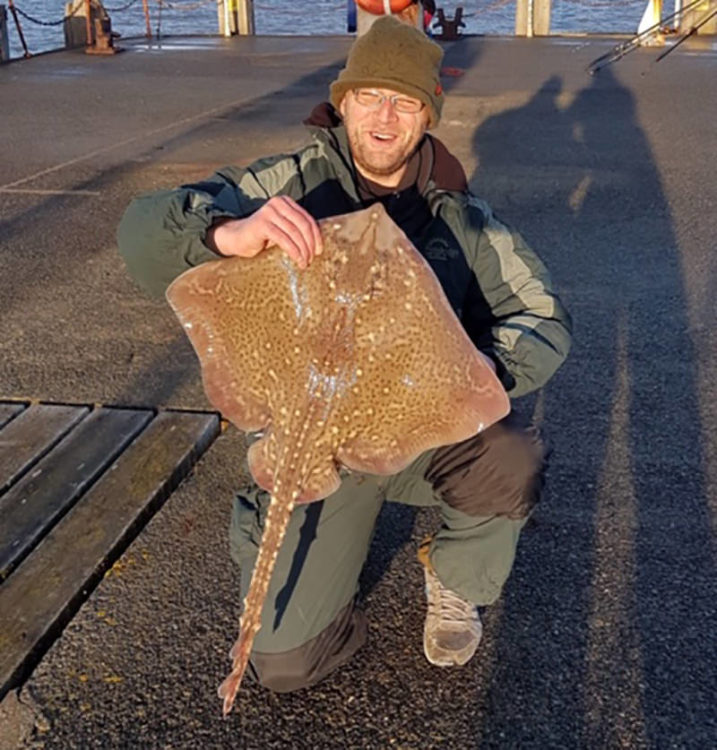 Local angler Gary Coward with his biggest thornback ray of 11lb 5oz 
