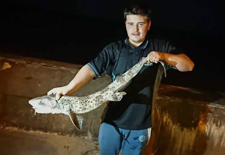 Nathan Culshaw with his bull huss