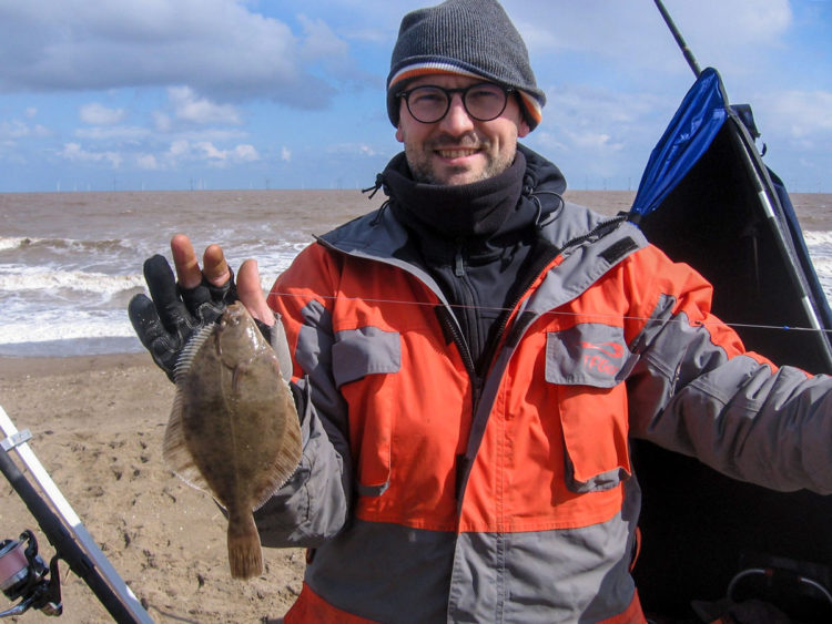 Second placed Tom Marshall with the smaller of his two flounders