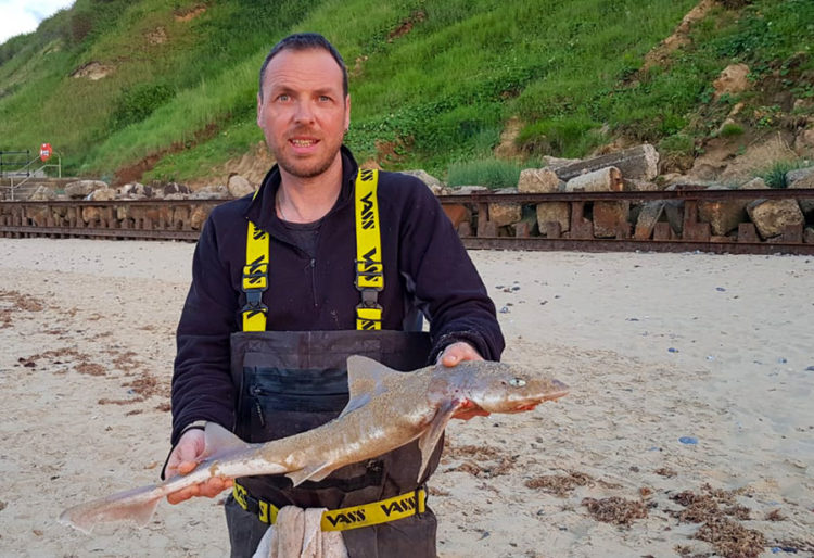 Russell Taylor with his smoothhound