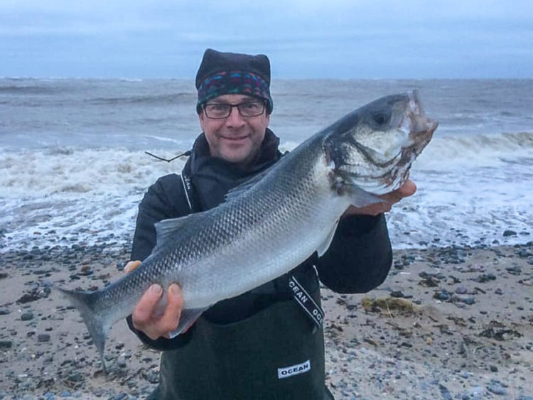 Dave Brown with a 6lb bass caught on yellow tails