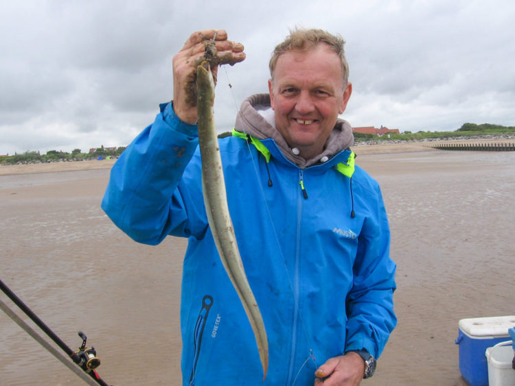 Third placed Karl Nangle with his silver eel
