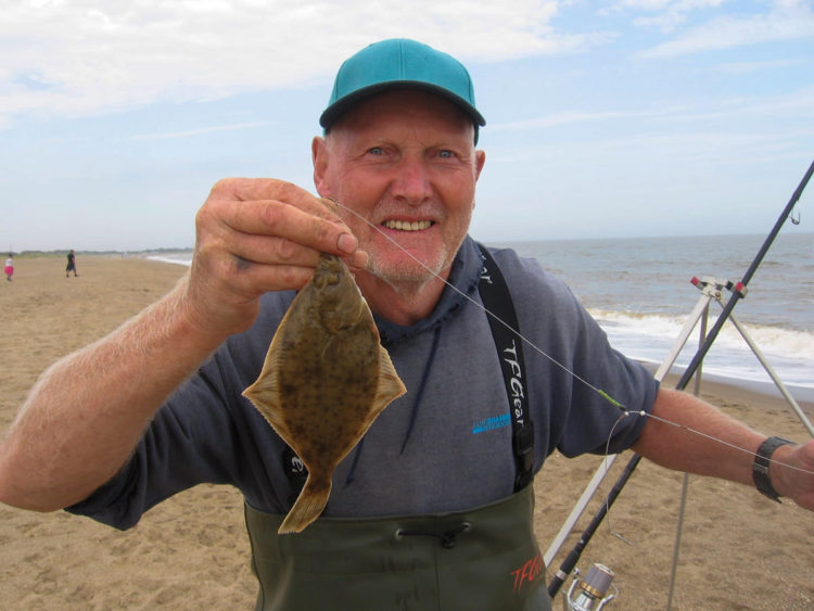 Second placed Alan Steadman with the smaller of his two flounders