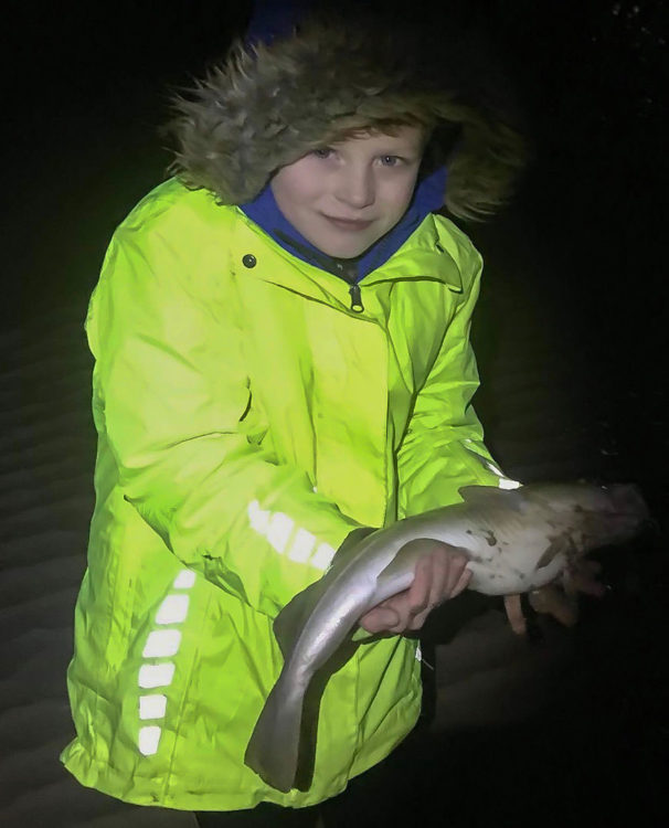 Rio Thompson aged just 7 with a nice cod