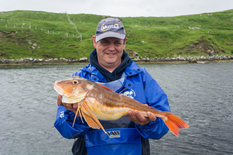 Derek Yuille with the Scottish boat record tub gurnard