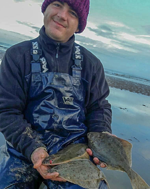 Joe Scammell with his bag of flounder