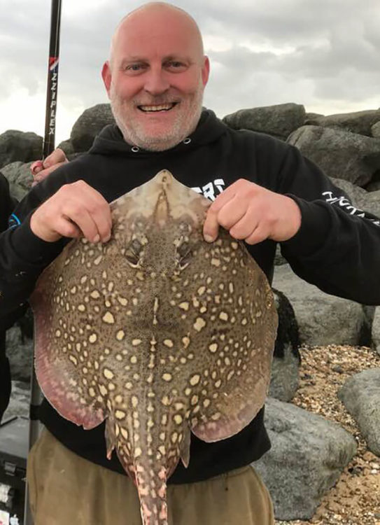 Gary Hambleton looks happy with this fine looking thornback ray