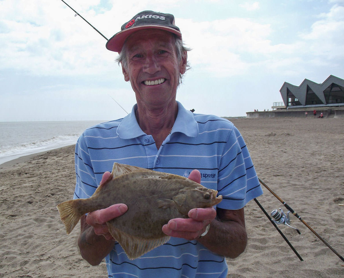 Third placed Bob Foster, with the longest flatfish, a 32cm flounder