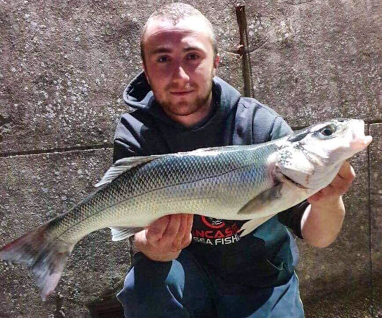 Bispham Angling’s Joe Green with his PB bass 5lb 9oz